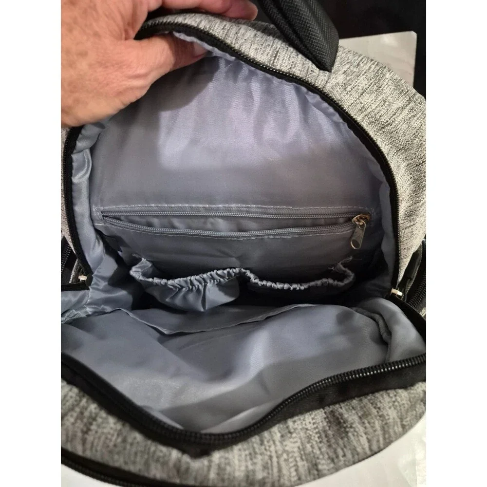 Eddie Bauer Diaper Bag Gray Cascade First Adventure Wipes Pocket Straps Backpack